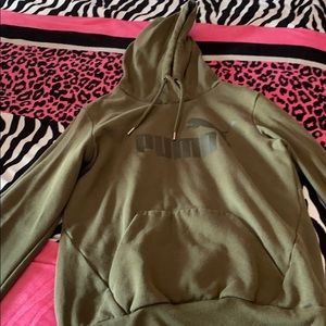 Puma olive green sweatshirt